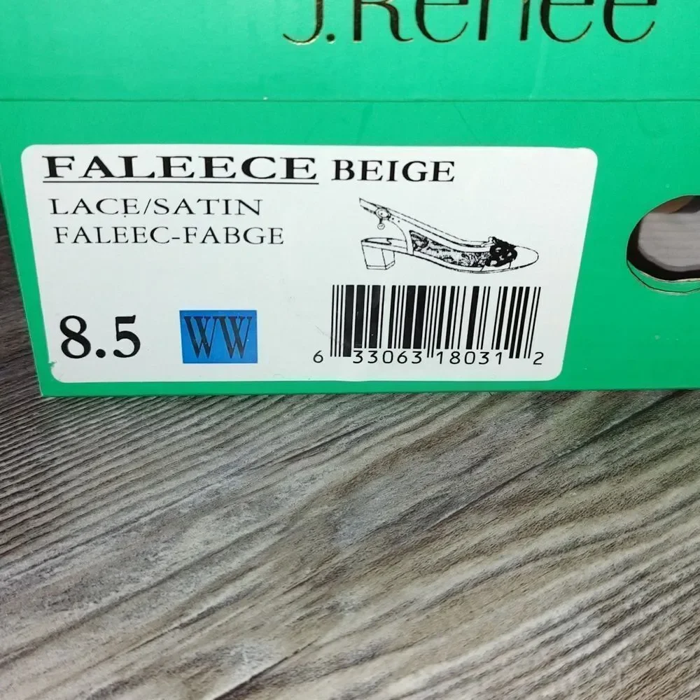 J.Renée Faleece Slingback Pump  Beige  Sz 8.5W NEW